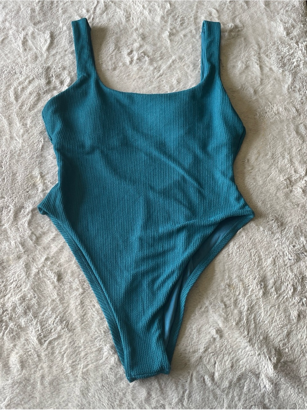 Vitamin A Teal Ribbed One-Piece Swimsuit